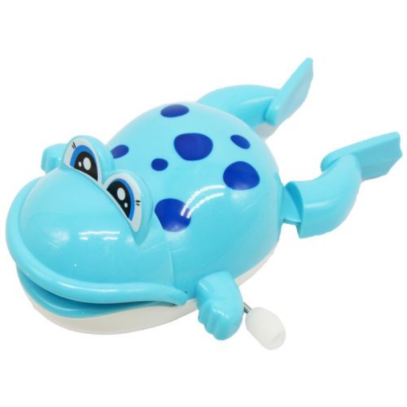 Заводна іграшка "Весела жабка", блакитна Пластик Блакитний (207489)