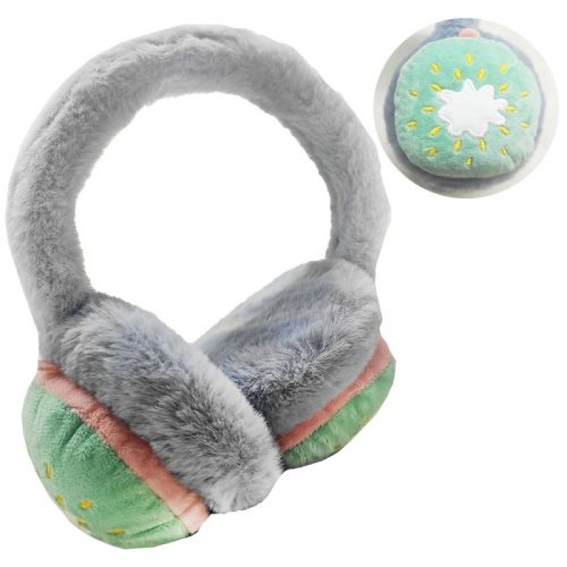 Хутряні навушники дитячі "Ківі", сірий Комбінований Сірий (220224)