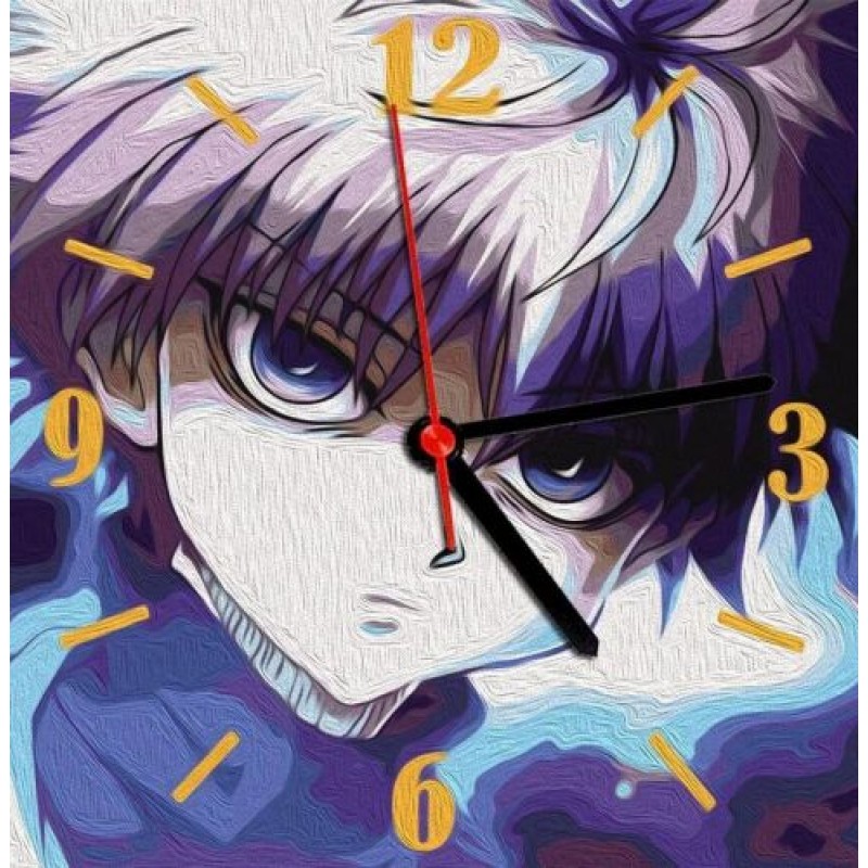 Годинник-картина за номерами "Аніме", 30х30 см Комбінований Різнобарв'я (220411)