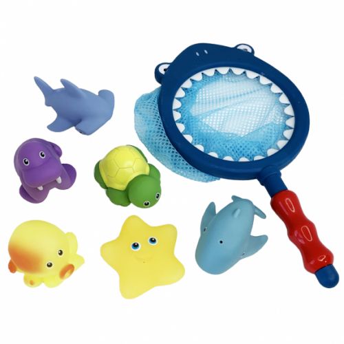 Ігровий набір для купання (Сачок акула + 6 іграшок) (221660)