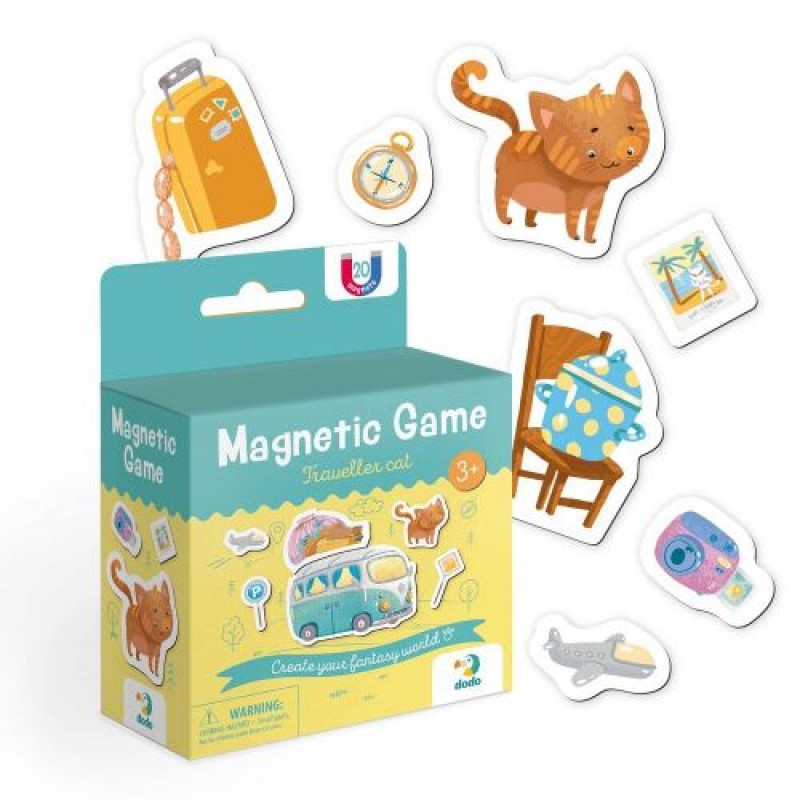 Магнітна гра "Котик-мандрівник" (20 магнітів) Комбінований Різнобарв'я (222652)