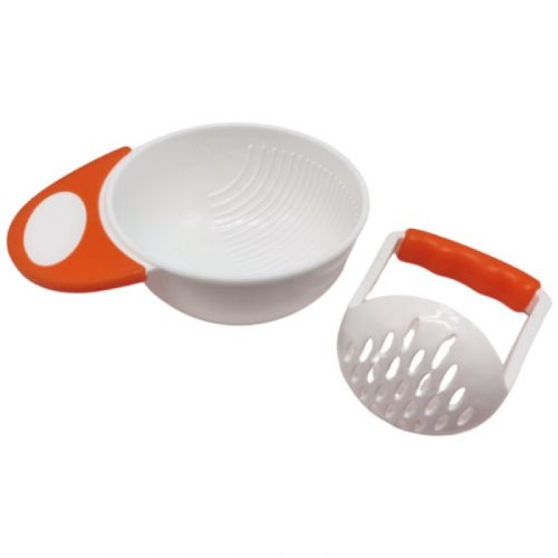 Чаша для подрібнення їжі пластикова (біла з помаранчевим) Пластик Білий помаранчевий (225687)