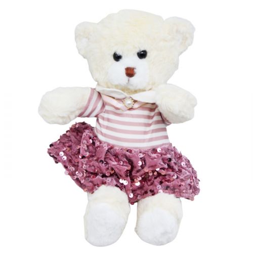 Мʼяка іграшка "Ведмедик у капюшоні" в рожевому, 30 см Вид 3 Комбінований Різнобарв'я (226687)