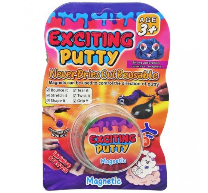 Тянучка-антистрес магнітна "Exciting Putty" Комбінований Зелений (227653)