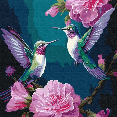 Картина за номерами з фарбами металік "Казкові птахи" 40х40 см Комбінований Різнобарв'я (234785)