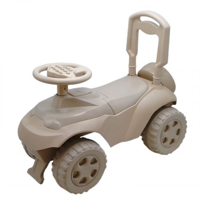 Іграшка дитяча каталка-толокар "Машинка", еко серія, музична (укр) Пластик Бежевий (235449)