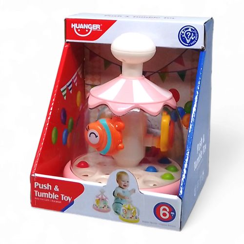 Дитяча іграшка "Дзига: Push & Tumble Toy", з кульками (рожева) Пластик Рожевий (238001)