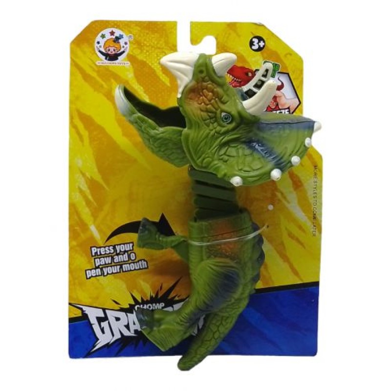Іграшка-кусачка "Динозавр Трицератопс" (зелений) Пластик Зелений (241122)