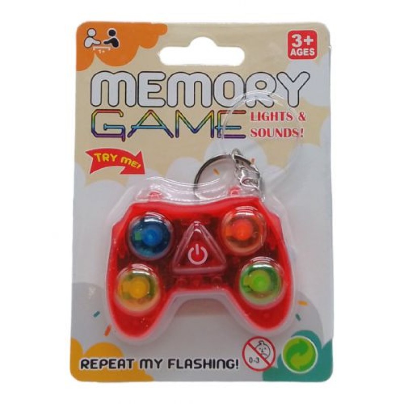 Гра-брелок "Memory Game: геймпад" звуки, підсвічування Пластик Червоний (242652)