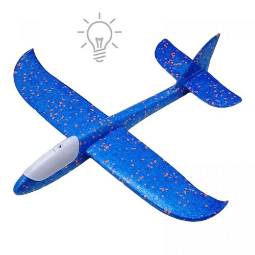 Уцінка. Пінопластовий планер-літачок, 48 см, зі світлом (синій) не працює (242885)