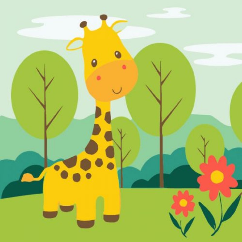 Картина за номерами "Веселий жирафчик" 20х20 см (243110)