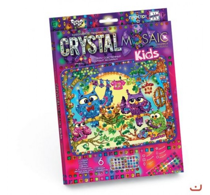 Набор для креативного творчества "CRYSTAL MOSAIC KIDS", "Совушки" CRMk-01-10