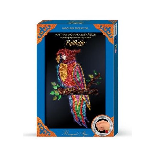 Набор для творчества "Картина-мозаика из пайеток: попугай" Пм-01-10