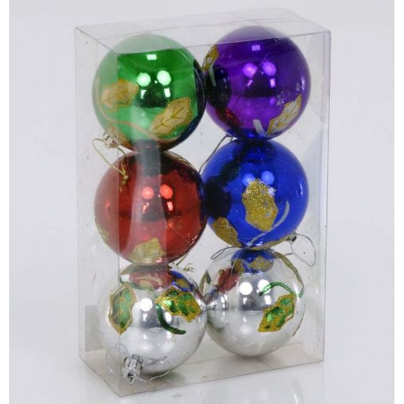 Ялинкова іграшка "Кульки з гілочкою" Комбінований Різнобарвний (42022)