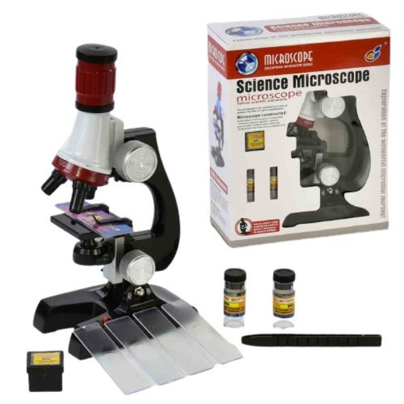 Набір "Мікроскоп" (1200 х) Пластик Чорно-червоний (53228)