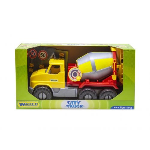 Вантажівка "City Truck" бетономішалка в коробці Пластик Жовтий (57884)