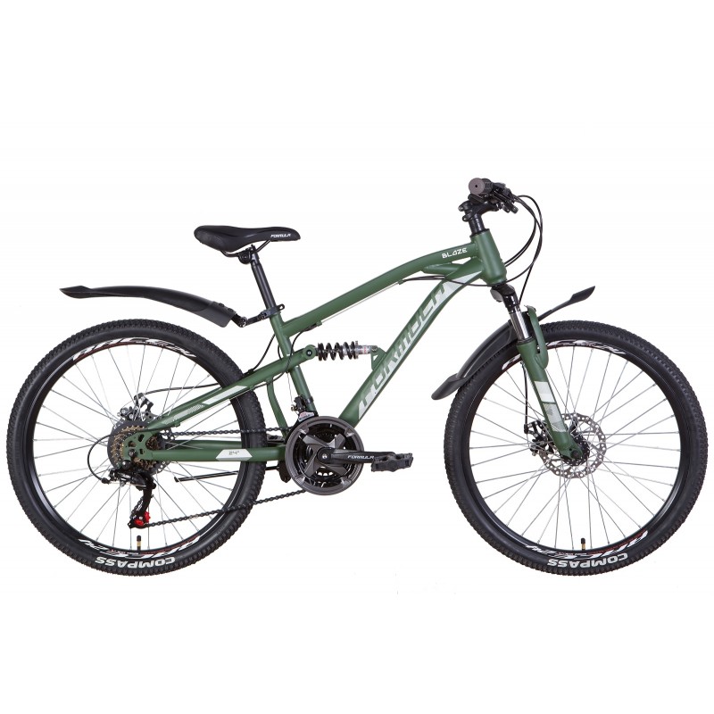 Велосипед ST 24" Formula BLAZE AM2 DD с крылом Pl 2022 (темно-зеленый (м))