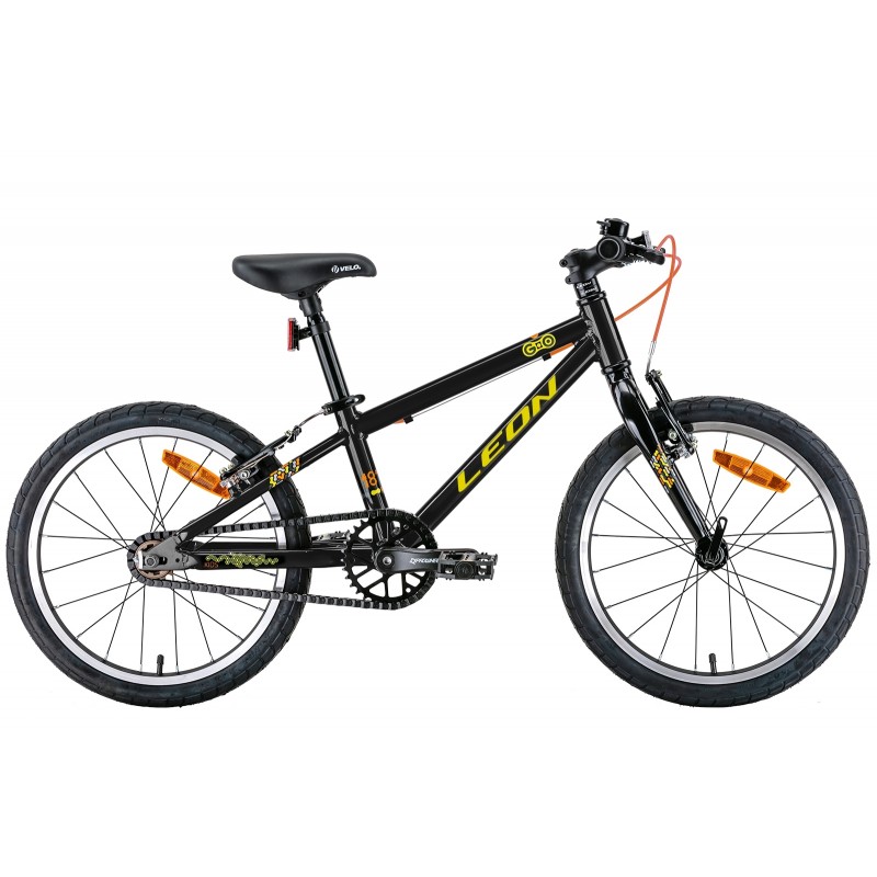 Велосипед 18" Leon GO Vbr 2022 (черный с желтым)