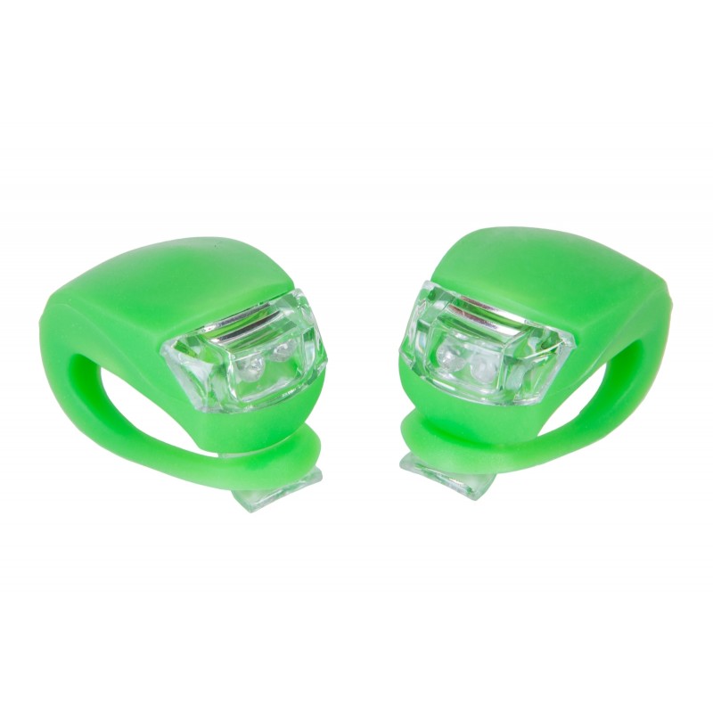 Мигалка 2шт BC-RL8001 белый+красный свет LED силиконовый (зеленый корпус)
