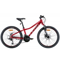 Велосипед 24" Leon JUNIOR AM DD 2022 (красный с серым)