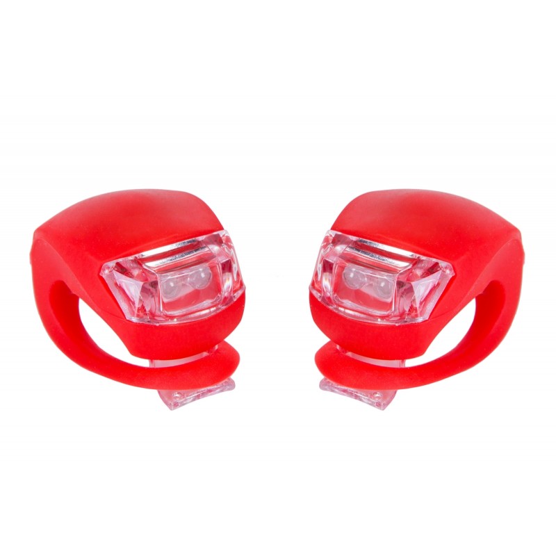 Мигалка 2шт BC-RL8001 белый+красный свет LED силиконовый (красный корпус)