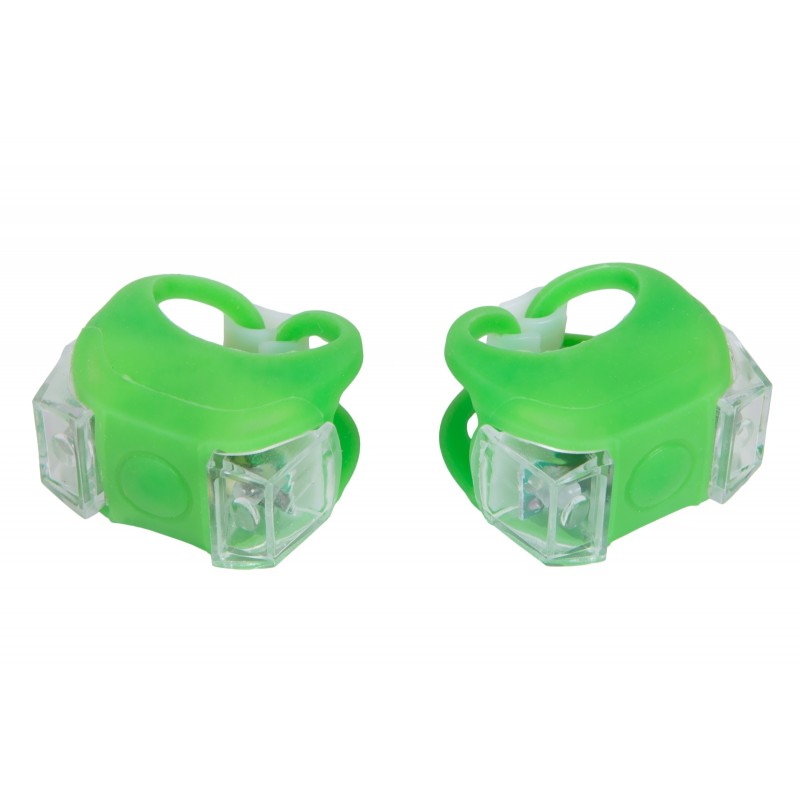 Мигалка 2шт BC-RL8002 белый+красный свет LED силиконовый (зеленый корпус)