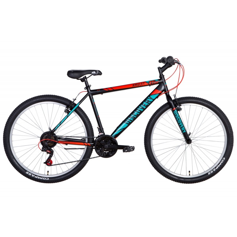 Велосипед 27.5" Discovery AMULET Vbr 2021 (черно-красный с бирюзовым (м))