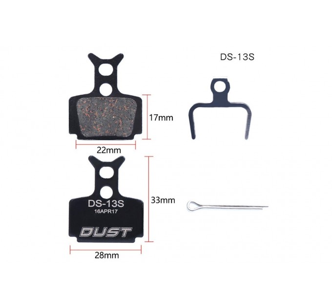 Колодки тормозные полуметалл disc DUST DS-13S Formula R1 Racing, T1, R1, RO, C1, CR3, Mega, The One, RX, RR1