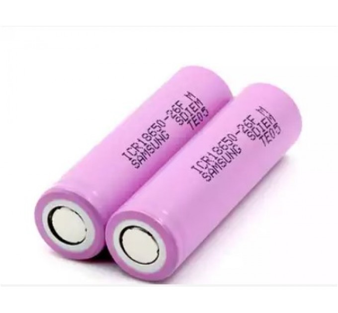 Акумулятор 18650 Li-Ion Samsung INR18650-26F, 2600mAh, 10A PINK