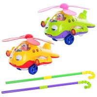 Каталка TG 117136 R/0301 на палиці, гелікоптер, рух. очі і язик, 2 кольори, муз., кул., 24-22-14 см.