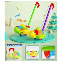 Каталка 313 на палці, черепаха, рухливі деталі, 2 кольори, муз., кул., 28-22-13 см.