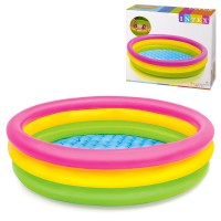 Басейн 57412 круг, 2+, 3 кільця, захід сонця, 131л, надувне дно, ремкомплект, кор.,114-25 см.