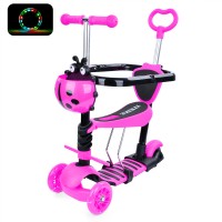 Самокат JR 3-050-P MAXI,5в1(біговел),сталь+пласт,3колеса,2 перПУ118мм,підніжка,бампер,світло,рожевий Самокат JR 3-050-P MAXI,5в1(біговел),сталь+пласт,3колеса,2 перПУ118мм,підніжка,бампер,світло,рожевий