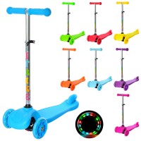 Самокат BB 3-026-A MINI, алюм.+пласт., 3кол.ПУ-світ., 2пер110мм, кермо, підніжка, 8кольорів, кул. Самокат BB 3-026-A MINI, алюм.+пласт., 3кол.ПУ-світ., 2пер110мм, кермо, підніжка, 8кольорів, кул.