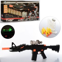 Автомат 16-3 м'які кулі-присоски 10 шт., водяні кулі, світло, бат. (табл.), кор., 56-29,5-7 см.