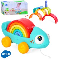 Каталка HA795700 хамелеон, пірамідка-конструктор, на шнурку, кор., 29-13,5-13,5 см.