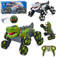 Динозавр 2209 радіок.2,4G,акум.,на колесах/ролики,трюк.,пара/дим,USB,2кольори,муз.,світло,кор.,32,5-
