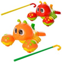 Каталка 0350 ціпок, рак, пискавка, рухомі клешні та хвіст, 2 кольори, кул., 18-20-12 см.