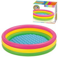Басейн 57422 Круг, 2+, 3 кільця, захід сонця, 275л, надувное дно, ремкомплект, кор., 147-33 см.