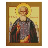 Алмазна мозаїка "Ікона Преподобний Сергій Радонежський" 40х50 см