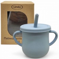 Поїлка силіконова, 150 мл (сіра)